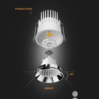 Plafonniers encastrés LED COB commerciaux de haute qualité, personnalisés, fabriqués en usine, OEM, anti-éblouissement, efficaces, avec projecteur