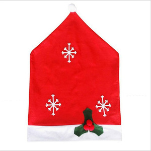 Funda para Silla de Comedor de Hotel para Banquete de Boda Navideña con Diseño de Papá Noel y Muñeco de Nieve, Material de Tela - Product Image 5