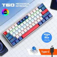 Clavier mécanique filaire OEM 61 touches Type-C à commutation à chaud, axe bleu, pour PC de bureau et ordinateur portable