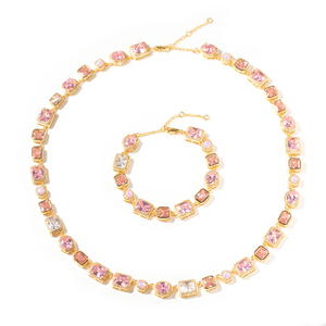 Uwin collezione di cristallo Baby rosa gemma catena ametista CZ Bling bracciale Vintage viola opale gioielli alla moda per donna uomo - Product Image 5