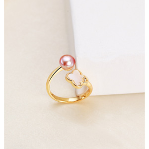 Joyería de Perlas de Agua Dulce al por Mayor de Zhuji, Diseño de Nicho, Estilo Ins, Anillos y Pulseras con Incrustaciones de Concha para Niñas - Product Image 4