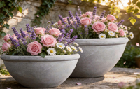 Pots de fleurs en gros, grands pots à plantes d'extérieur à large ouverture, ensemble de pots décoratifs pour parcs