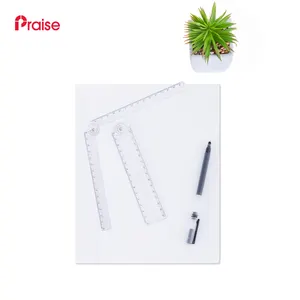 Özelleştirme logosu gonyometresi <span class=keywords><strong>360</strong></span> derece dönebilir, hızlı açı iletki ölçme aracı şeffaf plastik cetvel - Product Image 1