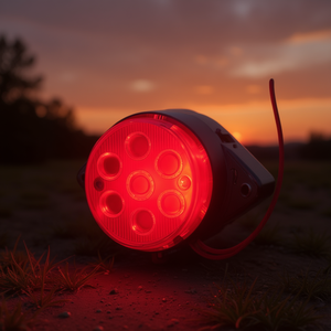 Feux latéraux ronds rouges 24V LED pour remorque de camion - Product Image 2
