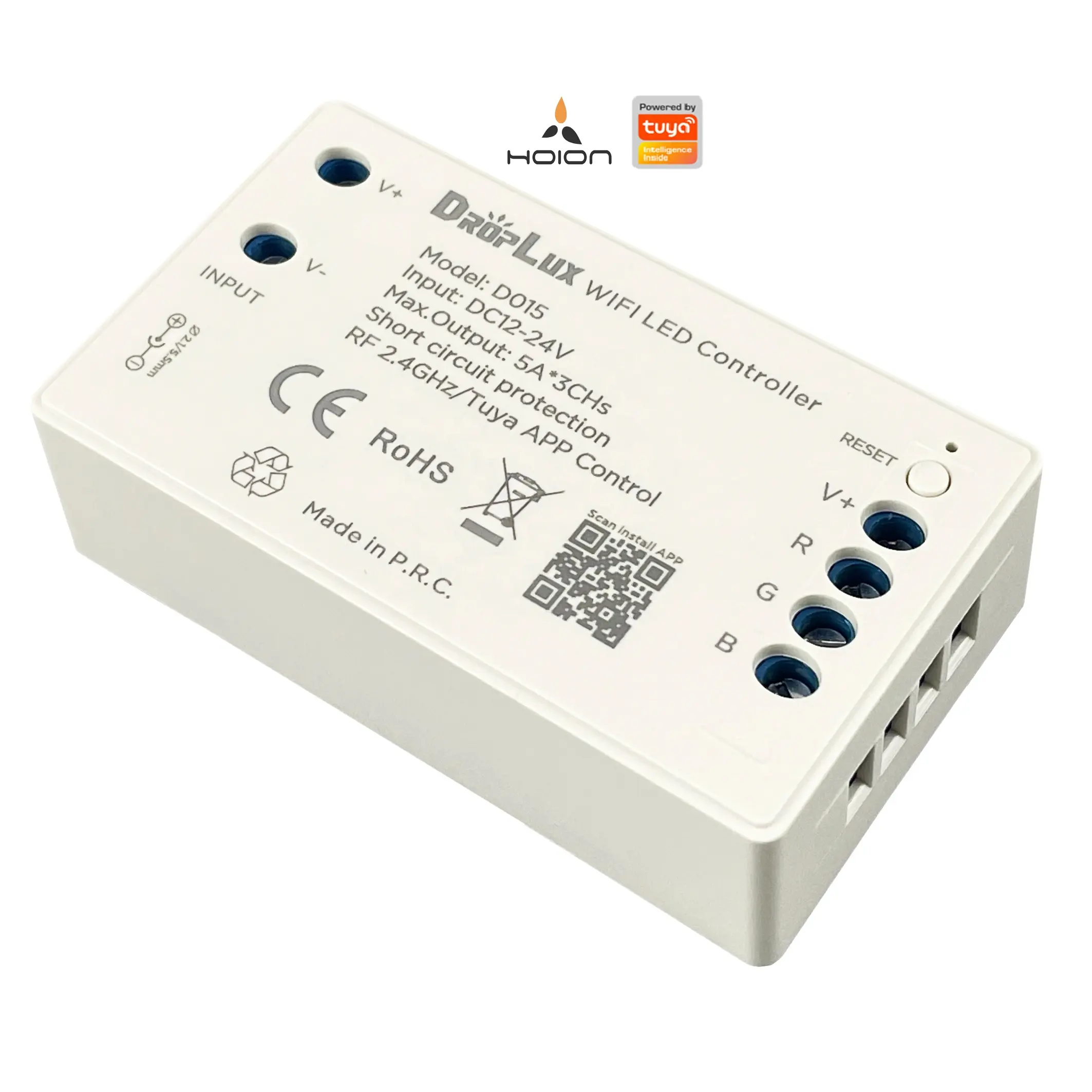 D015 جهاز التحكم الملون من نوع WiFi الخافت متوافق مع أجهزة مساعدة Alexa وGoogle جهاز التحكم الذكي الواي فاي TUYA RGB LED