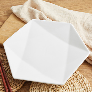 Piatti e Ciotole in Ceramica dello Shanxi, Piatto Creativo per Bistecca in Stile Occidentale, Porcellana Rinforzata e Ispessita, Stoviglie per Hotel, Forma Esagonale - Product Image 3