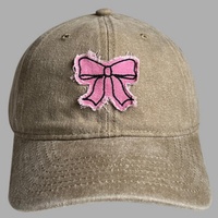 Gorra de Béisbol de Mezclilla con Parche Bordado de Lazo, Estilo Casual Deportivo, Personalizable con Logotipo, Vintage, Retro, de Algodón Lavado, Ajustable