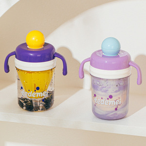 Tedemei Kids Water <b>Bottle</b> With Handle And <b>Straw</b> Portable Tea Infuser Airtight Cup For Children - Product Image 4