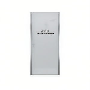 Puerta de Ducha Plateada Esmerilada de 35.8x74.8 Pulgadas con Marco, Vidrio Templado Deslizante, Diseño Minimalista - Product Image 1