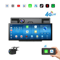 Caméra embarquée 4G Android 15.0 pour voiture, enregistreur 3 canaux, écran miroir 11,4 pouces, GPS, WiFi 5G, ADAS, gestion de flotte, surveillance 24h/24, Carplay, DVR