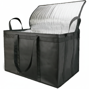 Confezione da 2 Borse Termiche Nere per Consegna Cibo 38x25x25 cm - Borsa Frigo Media - Product Image 2