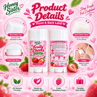 Déodorant corporel en stick à la fraise, formule naturelle douce pour femmes, soin complet du corps, OEM ODM 2,5 oz