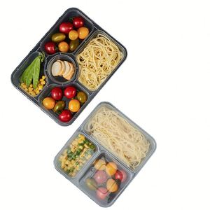 Bulk Custom Printed PP <b>Lunch</b> <b>Box</b> 3 4 Compartment 1000ml <b>Leakproof</b> Microwave Safe for Restaurant Takeaway - Product Image 1