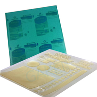 Plaques photopolymères flexographiques hydrosolubles, épaisseur 1,70 mm, taille 635x762 mm, couleur verte, qualité A+, marque Toyobo