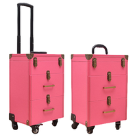 Boîte à maquillage professionnelle pour voyage en train, boîte à cosmétiques, boîte à maquillage de beauté, trois étages