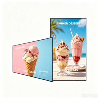 Pantalla Digital LCD de 32 Pulgadas con Marco Ultra Delgado y Alto Brillo para Montaje en Pared, Pantalla Inteligente para Publicidad en Cafeterías y Menús de Comida Rápida