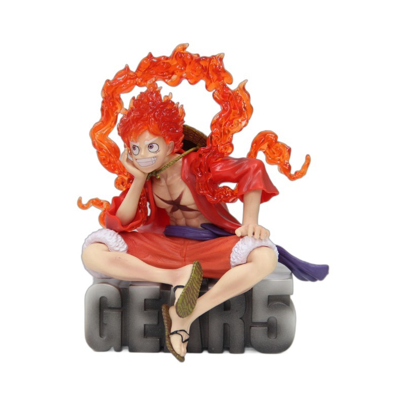 Monkey D. Luffy Gear 5 Red Sun God One Pieces Action Figure
