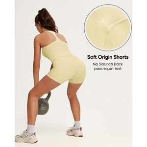 Ensembles d'entraînement pour femmes : Débardeurs à col carré, shorts cyclistes, tenues dos nageur, vêtements de yoga et de sport avec effet froncé aux fesses, ensemble 2 pièces - Product Image 5
