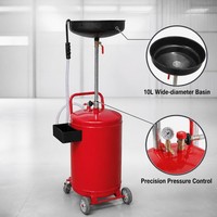 Collecteur d'huile professionnel 80L à aspiration pneumatique, bac de vidange d'huile usagée portable pour des changements rapides d'huile sous le véhicule