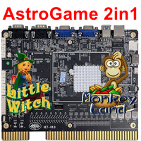 AstroGame 2 en 1 HET: Tablero de Juego de Habilidad con Pantalla Única y Doble, PCB Operado por Monedas, Tablero Multijuego para Máquina de Entretenimiento Arcade