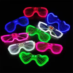 Hot Selling Holiday Shutter Shades Neon LED Flashing Glasses Light Up Glasses Cold Light Luminous Club Concert Party Product
