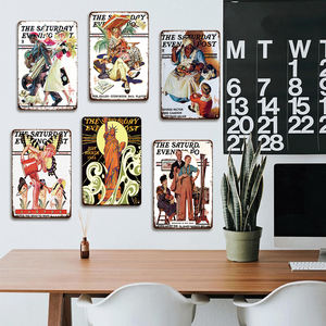 Targa in Metallo Classica del Saturday Evening Post Copertine di Riviste Americane Vintage Decorazione da Parete da Collezione - Product Image 4