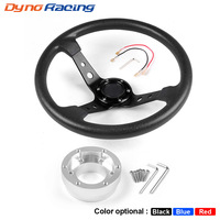 Volant de course automobile en cuir PU de 14 pouces (350 mm) avec plaque adaptatrice 70 mm PCD pour Logitech G29 G920 G923 pour jeux de course