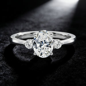 แหวนหมั้นเพชรเลี้ยงในห้องปฏิบัติการ ชุบทองคำขาว 14K แท้ 14K สำหรับผู้ชาย ผู้หญิง งานปาร์ตี้ พร้อมใบรับรอง - Product Image 4