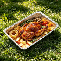 Barquettes jetables en aluminium avec couvercle, personnalisables avec logo, pour barbecue, poisson grillé, cuisson au four et au réchaud
