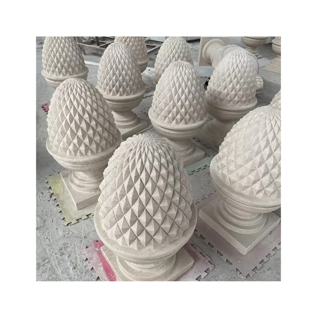 High Quality Hand Carved Beige Limestone Column Capital Pillar with Modern Design 1 Year Warranty