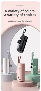Batería <span class=keywords><strong>Externa</strong></span> Ultracompacta Mini Power Bank de 4000/5000mAh para Teléfono Móvil <span class=keywords><strong>con</strong></span> Luz y Conector Tipo-C, Venta al Por Mayor - Product Image 5