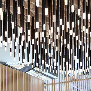 Lustre de luxe moderne avec grand escalier en colimaçon duplex personnalisé pour hall d'hôtel et villas - Product Image 5