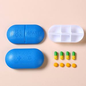 6-Compartment Portable Organizer <b>Box</b> Sealed Travel Medicine Case Daily Pill <b>Storage</b> Container With Dustproof Design - Product Image 2