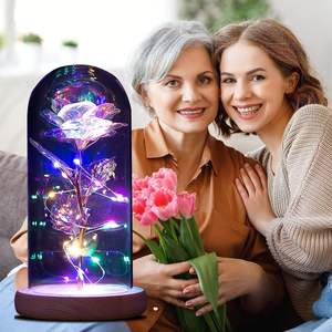 Regalos de rosas artificiales para el Día de San Valentín para mujeres, madres, novias, esposas, rosas coloridas en <span class=keywords><strong>una</strong></span> cúpula de cristal, regalos para bodas - Product Image 6
