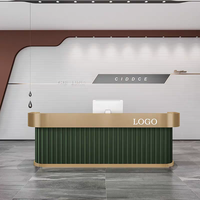 Comptoir de réception et de caisse sur mesure pour bijouterie, en verre, bois, MDF, acier inoxydable, avec vitrine de présentation et caisse de paiement