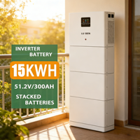 Batterie Lithium Fer Phosphate (LiFePO4) Modulaire et Empilable 51.2V 5-10kW AC, Système Hybride Étanche IP65 avec BMS Intelligent 200Ah