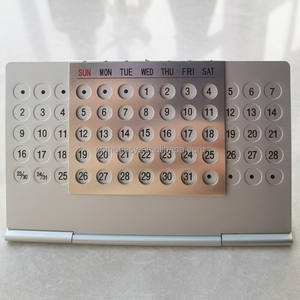 Серебряный цвет металлический алюминиевый складной вечный Настольный календарь подарок - Product Image 2