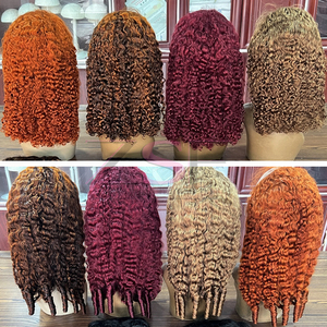 Wholesale P4/350 Colored Raw Burmese <strong>Pixie</strong> Curly <strong>Wig</strong> 13x6 HD Lace Frontal <strong>Wigs</strong> Human Hair Transparent Lace Front Human Hair <strong>Wig</strong> - Product Image 2