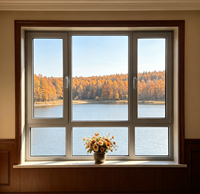 Ventana Abatible de Aluminio con Rotura de Puente Térmico y Doble Acristalamiento, Minimalista, para Villas de Lujo