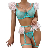 Ensemble de lingerie sexy en dentelle tissée pour l'été, body, séduction, plumes, pur désir, uniforme, vêtements de nuit, combinaison de lit, tenue chaude