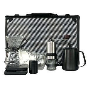 Portable Modern Style <b>Coffee</b> <b>Tea</b> Serving <b>Set</b> Hand Drip Grinder Scale Timer Fashionable Metal PC for Travel Camping for Hotels - Product Image 5