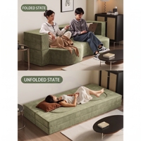 Sofá Cama Convertible de Tela Ondulada, Modular, para Sala de Estar, Dormitorio, Apartamento Pequeño, Mueble Moderno y Suave para el Hogar