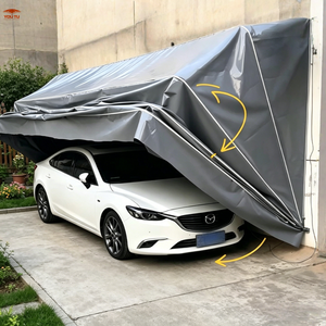 Abri de voiture d’extérieur avec structure métallique, moderne, pliable, tubes galvanisés 30x50 mm, carport portable - Product Image 1