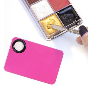 Nouvelles palettes <span class=keywords><strong>de</strong></span> mélange <span class=keywords><strong>de</strong></span> <span class=keywords><strong>peinture</strong></span> en acier inoxydable pour le maquillage avec spatule - Product Image 2