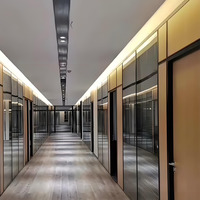 Custom Size Transparent Soundproof Aluminum Office Glass Wall Partition Top Selling for Living Room Home Office Made Guangdong
