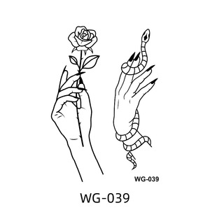 Autocollants de tatouage aux herbes sans eau, imperméables, élégants, motifs <span class=keywords><strong>animaux</strong></span> cool, non réfléchissants, longue durée, décalcomanies corporelles modernes - Product Image 3