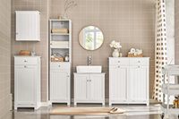 Armoire à linge blanche salle de bain inclinable panier unité tiroir panier caché poitrine bain placard de rangement en bois panier à linge étagère