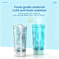 Bouteille de shaker électrique rechargeable par USB de 600 ml, en acier inoxydable, pour la salle de sport et les activités de plein air