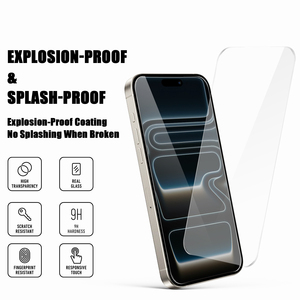 Kit de Instalación Mágica de Cristal Templado Golden Diamond HD 9H para iPhone 16 15 14 Series, Cristalino, Antihuellas, Oleofóbico - Product Image 3