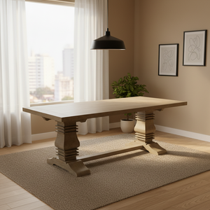 Mesa de Comedor Cuadrada de Madera Maciza Estilo Rústico Moderno, 5 Plazas, para Apartamentos y Hoteles, Requiere Ensamblaje - Product Image 3